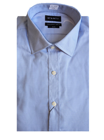 STANTT Men's Blue Houndstooth Mod Spread Shirt State Fit 16-35/36 NEW