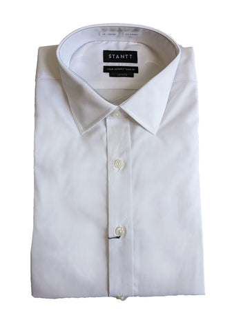STANTT Men's White Poplin Mod Spread Button Up Shirt Jackson Fit NWT