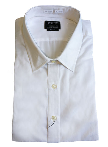STANTT Men's White Twill Mod Spread Button Up Shirt Renwick Fit NWT
