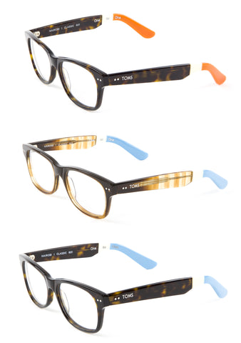 Tom's Nairobi Rectangular Eyeglass Frames 53mm $149.95 NEW