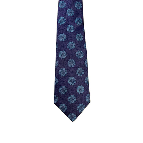 Turnbull & Asser Jacquard Floral Printed Silk Neck Tie TY2250, Purple/Turquoise