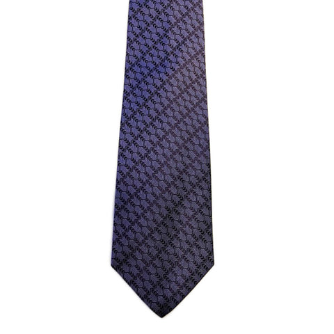 Turnbull & Asser Jacquard Stripe Printed Silk Neck Tie TY2520, Navy/Purple