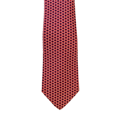 Turnbull & Asser Geometric Printed Silk Neck Tie TY4010, Red/White