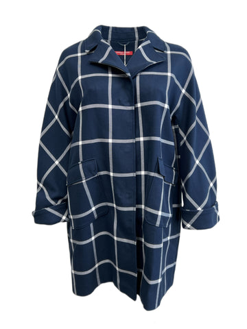 Marina Rinaldi Women's Black Targa Plaid Cotton Blended Coat Size 18W/27 NWT