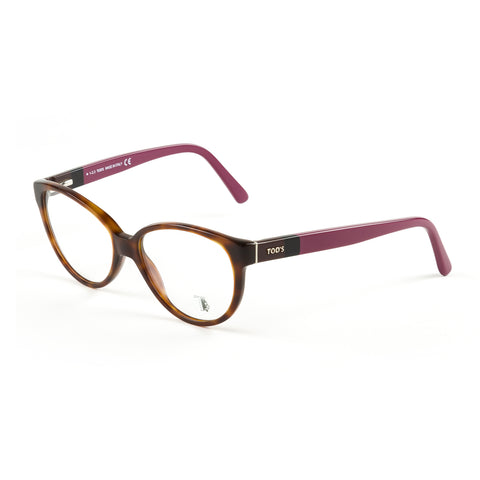 Tod's Semi-Cateye Full Rim Eyeglass Frames TO5100 53mm Havana/Pink