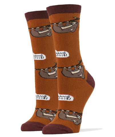 OOOH YEAH! Women's Novelty Crew Socks, WD6030C - Just Hanging Out