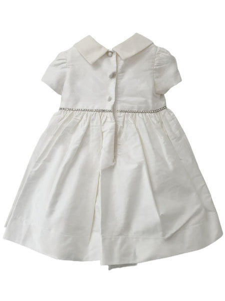 MONNALISA Girl's White A-Line Short Sleeve Full Skirt Dress #734903 24 Month NWT