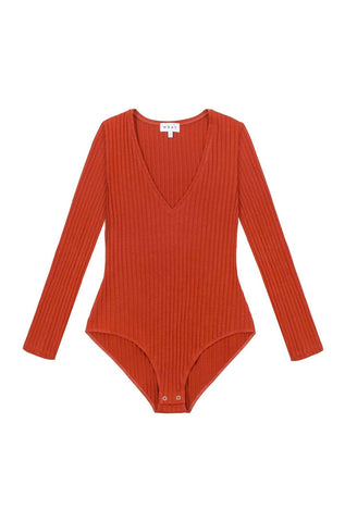 WRAY Women's Terracotta Lynn Stretch Bodysuit Size X-Small $165 NWT
