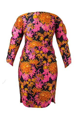 Zac Posen Women's Corset Sheath Dress 10 Multi floral