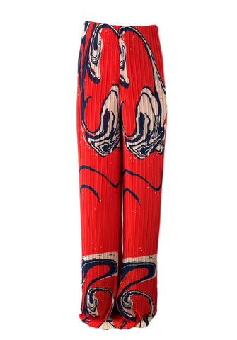 SOLACE London Red Zoya Wide Leg Trousers Size US 4 NWT