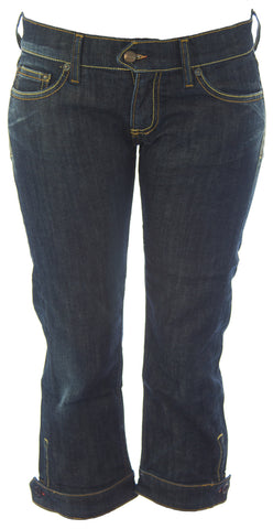 BLUE BLOOD Women's Clean Rinse Puk Relaxed Fit Capri Denim Jeans NEW