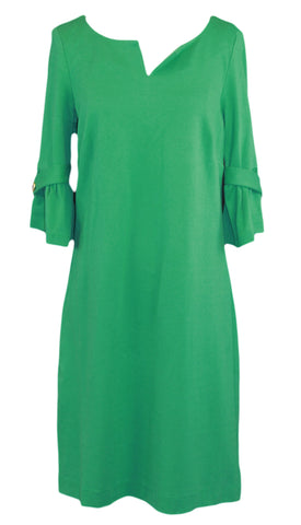 ELIZABETH MCKAY Belle du Jour Jolly Green 3/4  Sleeve Shift Dress 7077 $265 NWT