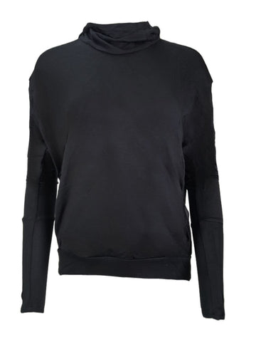 TEREZ Women's Black Thumbhole French Terry Hoodie #2343640 X-Small NWT