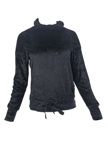 TEREZ Women's Black Velour Sweatshirt #22607803 NWT