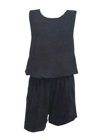 TEREZ Girl's Black Crisscross Back Romper #1211546 XL NWT