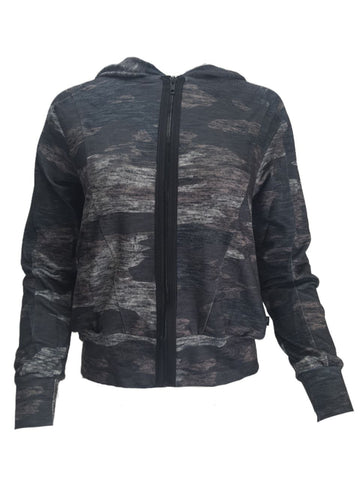 TEREZ Women's Grey Exposed Zip Hoodie #22567734 NWT