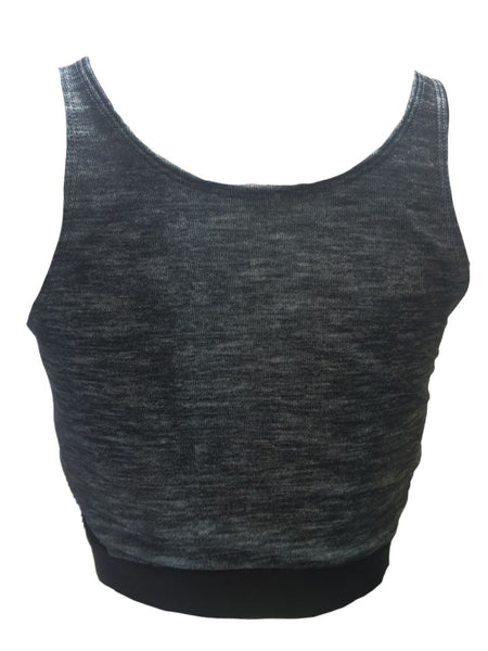 TEREZ Women's Grey Fishnet Sports Bra #408021001 Large NWT