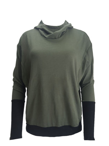 TEREZ Women's Green Army Hoodie #23798251 NWT