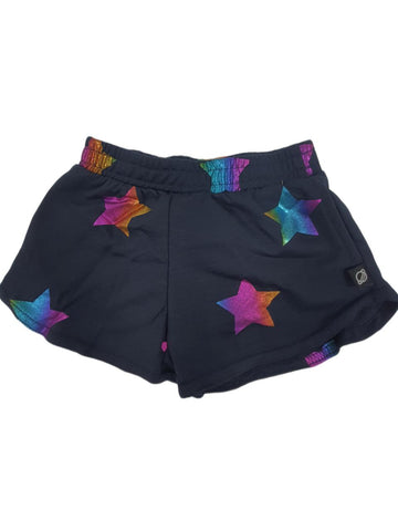 TEREZ Girl's Blue Rainbow Stars Shorts #32068626 NWT