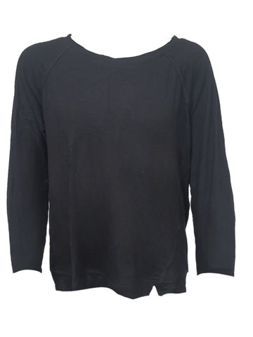 TEREZ Girl's Black Slash Crew Neck Shirt #1252546 NWT
