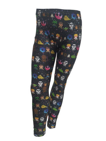TEREZ Girl's Black Star Wars Gang All Here Leggings #4018055 NWT