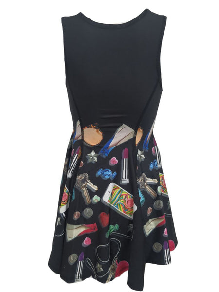 TEREZ Girl's Black Stuff In My Bag Dress #60037715 6 Years NWT