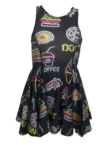 TEREZ Girl's Black Stay Lit Dress #60038111 NWT
