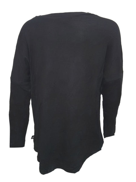 TEREZ Girl's Black Bow Long Sleeve Shirt #1262546 Large NWT