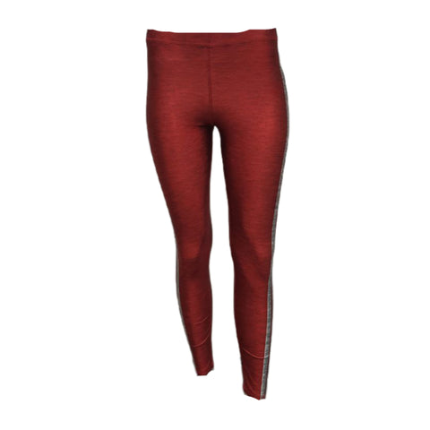 TEREZ Women's Red College Heathered Stripe Leggings #447021034 NWT