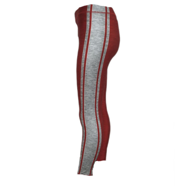 TEREZ Women's Red College Heathered Stripe Leggings #447021034 NWT