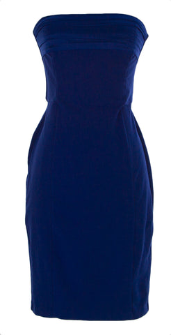FORNARINA Women's Byon Strapless Cocktail Dress Sz Small China Blue