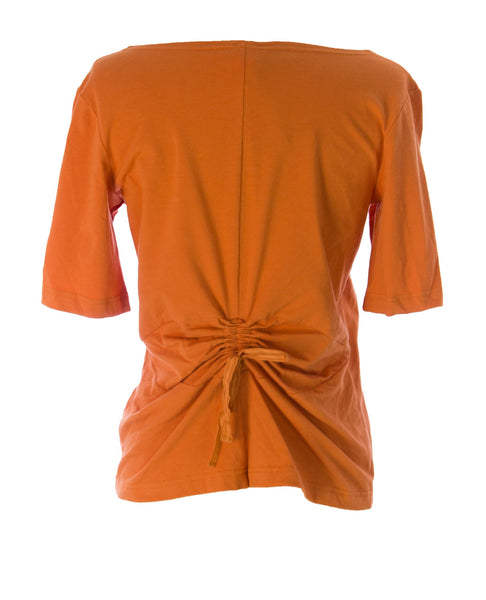 Lunn Women's Detective Short Sleeve Tie Back T-Shirt Mandarine