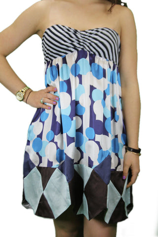 CUSTO BARCELONA Women's Diamond Tiger Strapless Dress 894003 $242 NWT