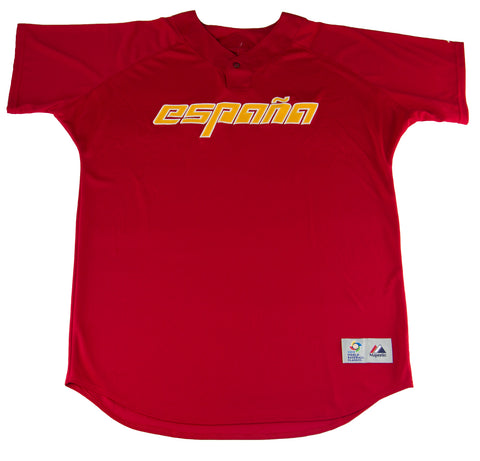 MAJESTIC Men's Red España World Baseball Classic Jersey WBYWB69 $80 NEW