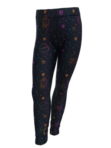TEREZ Girl's Black Star Wars Rainbow Leggings #11178346 NWT