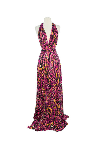 VON VONNI Women's Fuschia Vortex Transformer Dress Long One Size VVL101 $120