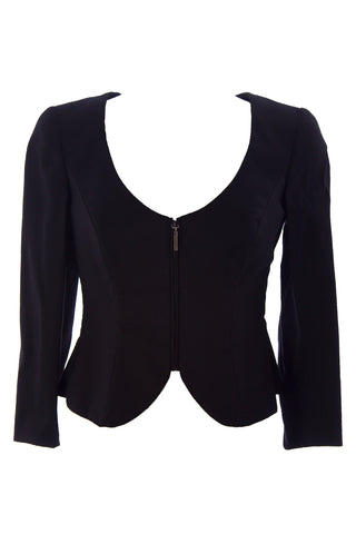 GIORGIO ARMANI Women's Black Flared Back Cutout Blazer GAG54T $2,125 NWT