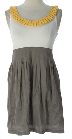 PRIORITIES Women's White/Grey Slveless Above-Knee Dress #41639 $123 NEW