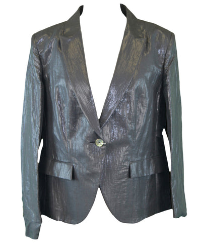 MODYVA Women's Glossy One Button Blazer 25480