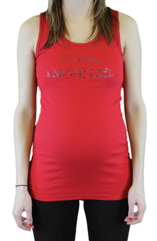 BELLY CRAVINGS Maternity Bright Red "I Crave A Mocktail" Tank Top O/S