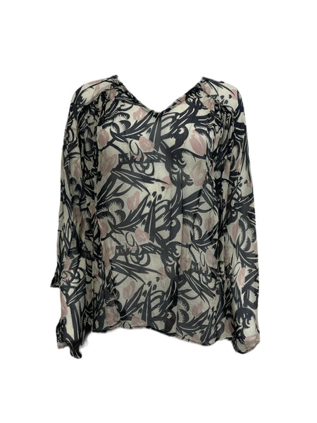 Winter Kate Lily Black Sheer V-Neck Kimono Sleeve Blouse NRT110 Size XS $195 NEW