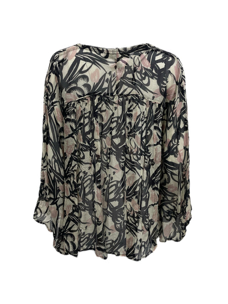 Winter Kate Lily Black Sheer V-Neck Kimono Sleeve Blouse NRT110 Size XS $195 NEW