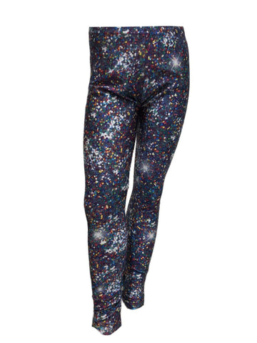 TEREZ Girl's Blue Night Sparkle Leggings #401941 14 Years NWT