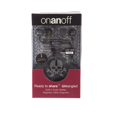 onanoff Magnum HD Noise Isolating Earbud w In-line Mic, Remote and Magneat Skull