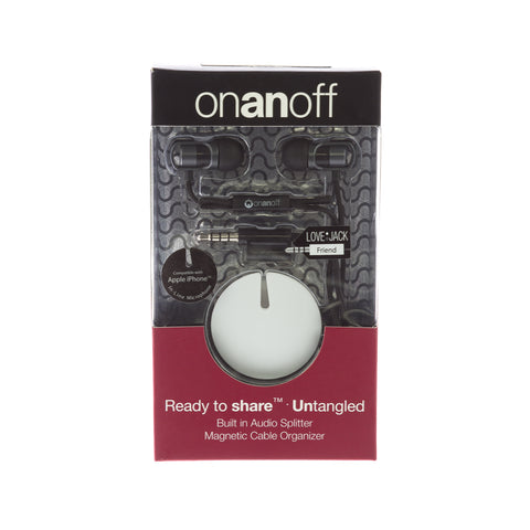 onanoff Magnum HD Noise Isolating Earbud w In-line Mic, Remote and Magneat White