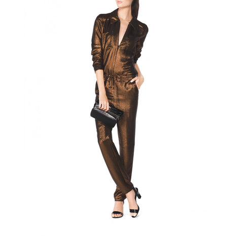 Tamara Mellon Bronze Long Sleeved Jumpsuit $1,495 NEW