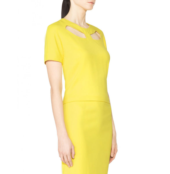 Tamara Mellon Acid Yellow Cut out Top w/ Back Zip $495 NEW
