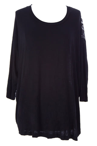 SURFACE TO AIR Women's Black Printed Section Tee $170 NEW