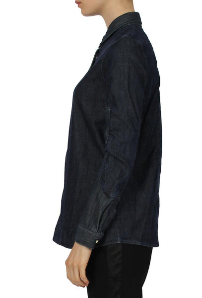 SURFACE TO AIR Women's Dark Blue Stormy Denim Shirt Sz 38 $320 NEW