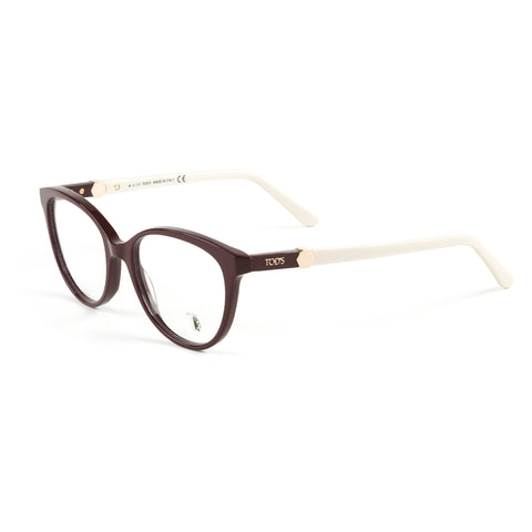 Tod's Semi-Cateye Full Rim Eyeglass Frames TO5144 52mm Bordeaux